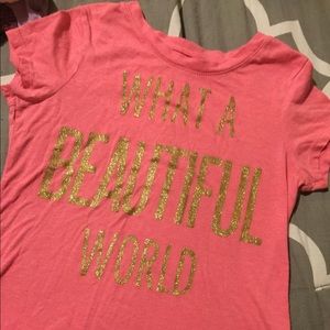 Girls size 7 short sleeve pink shirt old navy